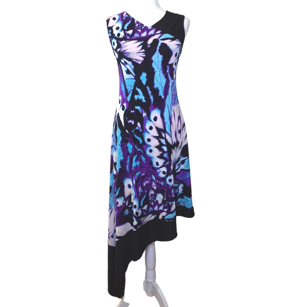 Butterfly Print Asymmetrical Dress